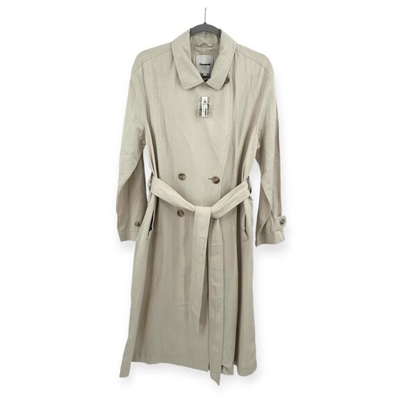 Madewell Belted Trench Coat in Drapey Twill Size M - Picture 3 of 8